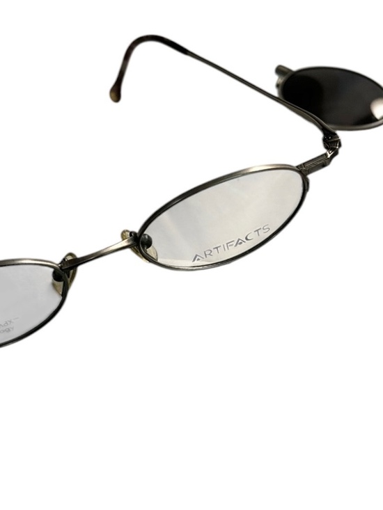 Rare Vintage ARTIFACTS 703 Clip-on Polarized Eyeglasses Oval Black 46 20 main image 9
